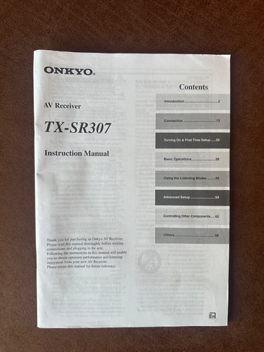 Instruction manual for onkyo - instruction,